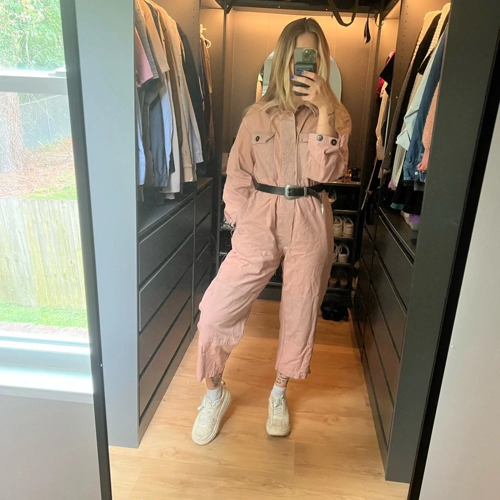 INTENTIONALLY BLANK Pink Utility Jumpsuit - Picture 4 of 16